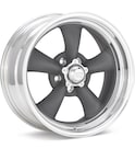 Wheel in carousel - American Racing Authentic Hot Rod VN215 Torq Thrust II 1 PC Mag Grey w/Machined Lip