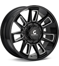 Granite Alloy GA503 8-Lug Gloss Black w/Milled Accent | Tire Rack