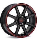 Wheel in carousel - MOTEGI RACING MR142 CS8 Black w/Red Stripe